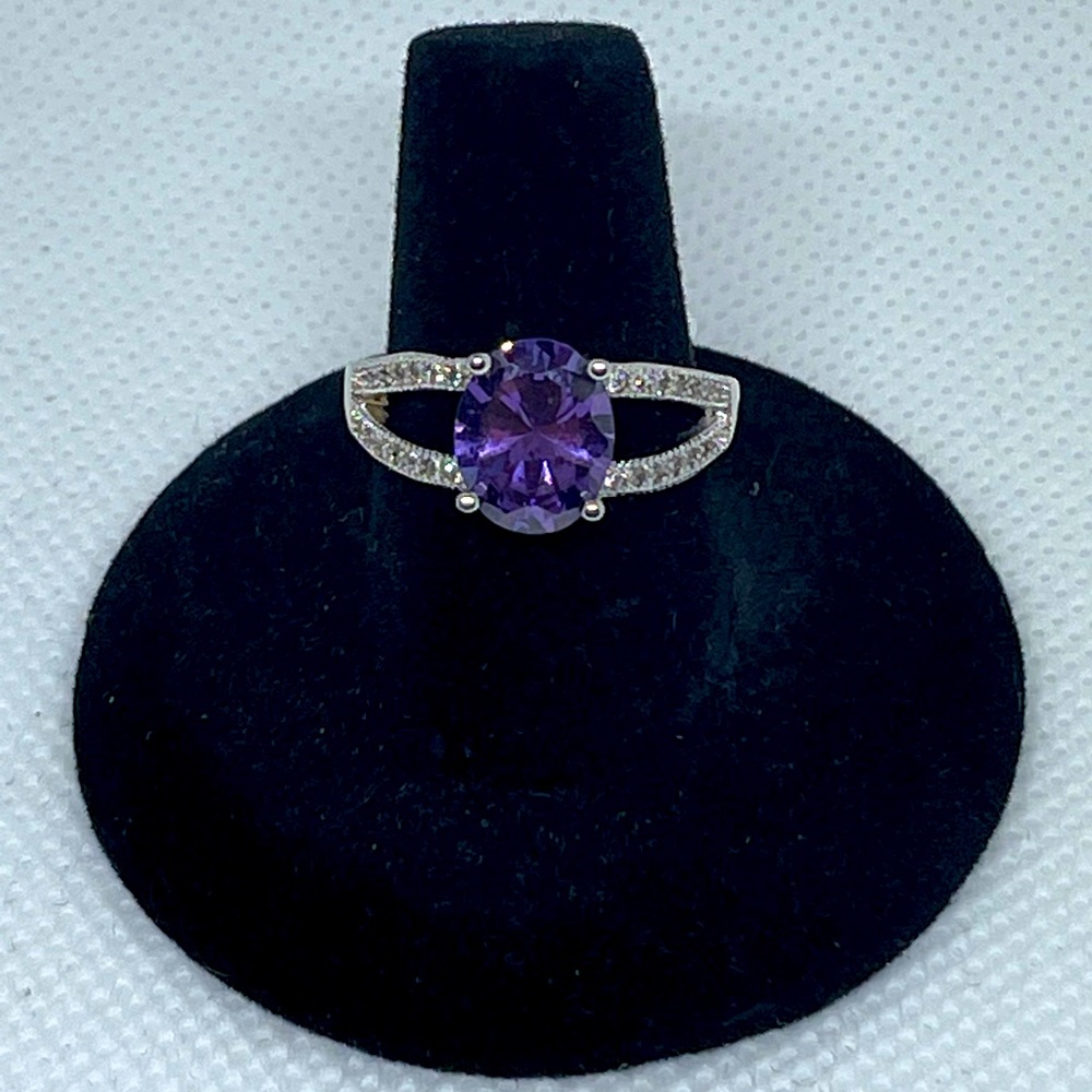 Silver/Purple Ring, Size 7
